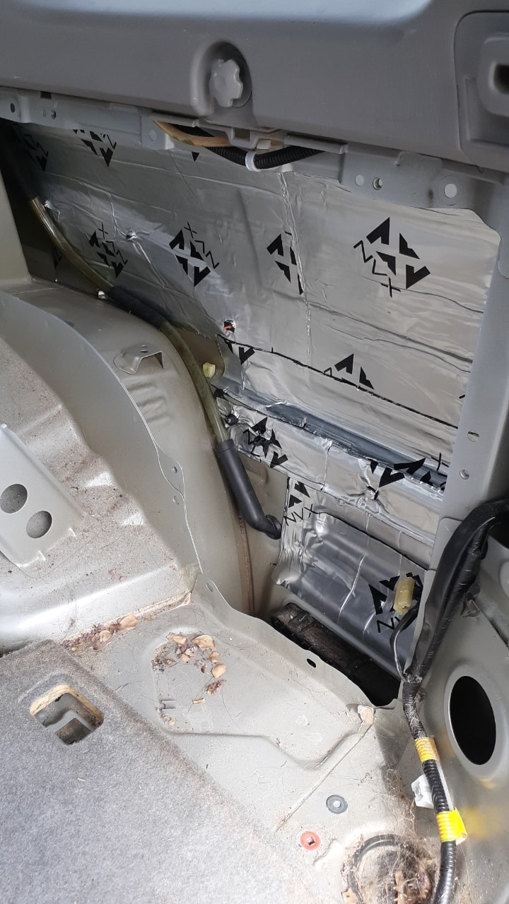 Sound deadening material applied inside TOYOTA 4-RUNNER REAR panel — JH Audio Bowling Green VA