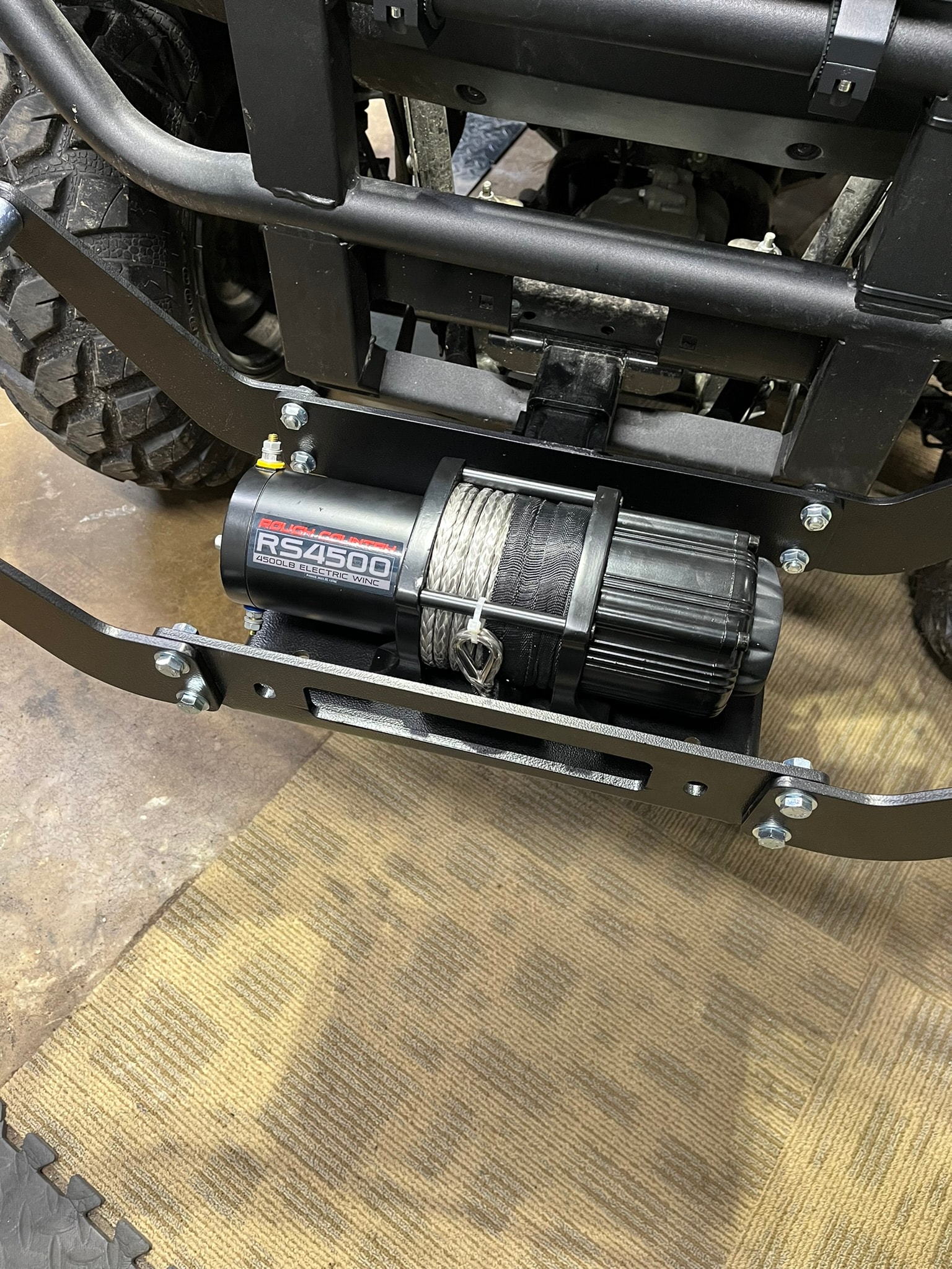 Rough Country RS4500 winch installation on UTV — JH Audio vehicle upfitting